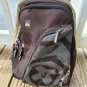 Quiksilver Men's Brown and Khaki Two-Tone Backpack
